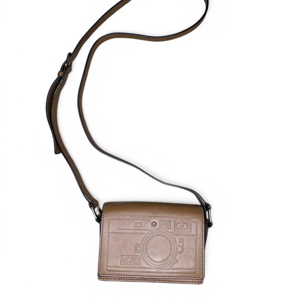 Kate Spade Pocomo Gwen Crossbody Bag - Camera Embossed Leather - Taupe